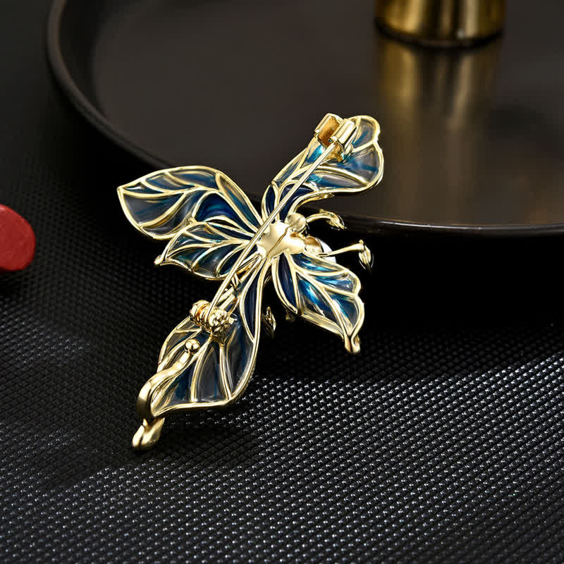 Women's Luxury Blue Iris Pearl Decoration Brooch - image 3
