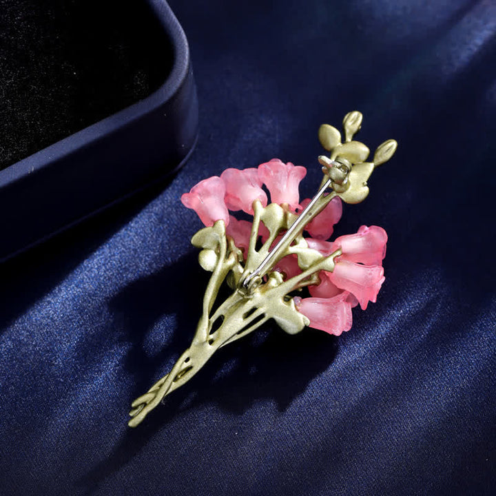Women's Romantic Pink & Green Rose Bouquet Brooch - image 2