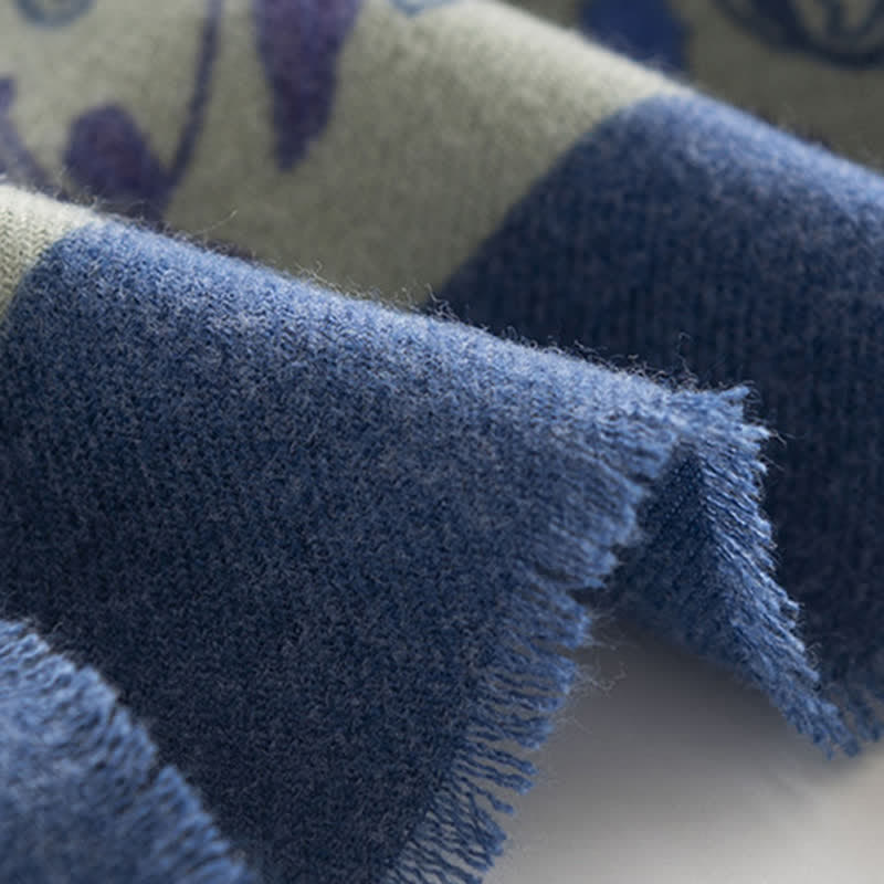 Women's Elagant Floral Contrast Border Scarf - image 3