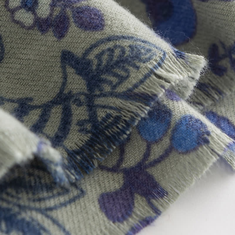 Women's Elagant Floral Contrast Border Scarf - image 4