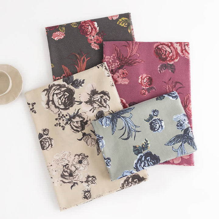 Women's Graceful Large Rose Romantic Pattern Scarf - image 1