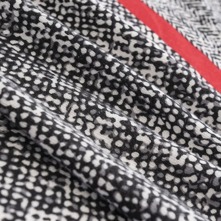 Women's Black Snake Skin Pattern Red Line Scarf - image 5