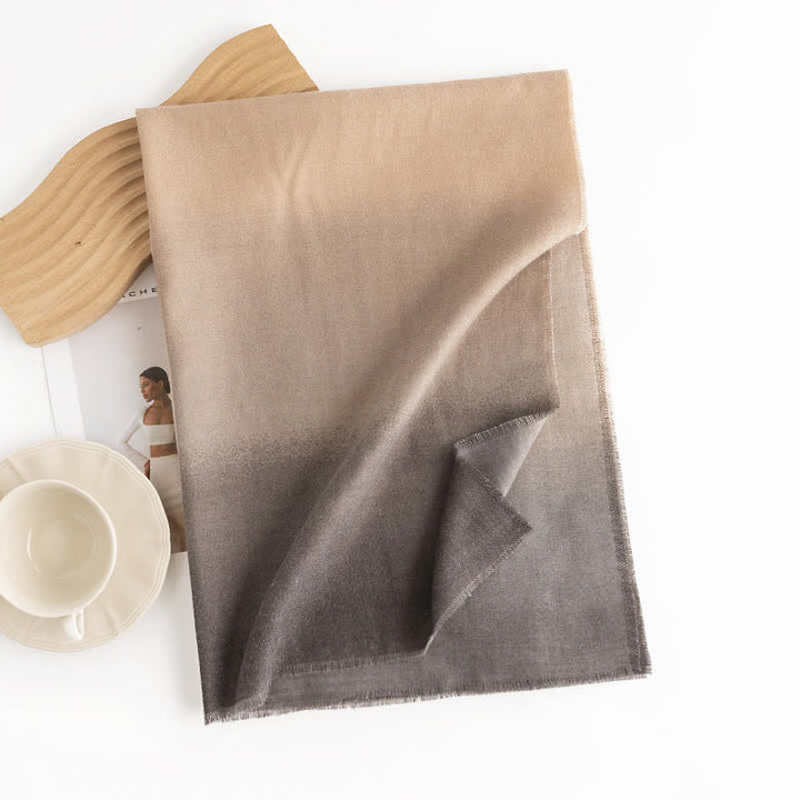 Women's Simple Versatile Gradient Solid Color Scarf - Gray - image 2
