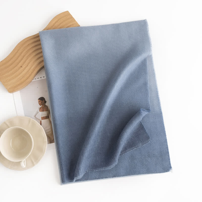 Women's Simple Versatile Gradient Solid Color Scarf - Blue - image 8
