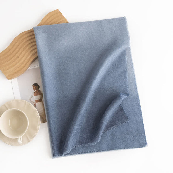Women's Simple Versatile Gradient Solid Color Scarf - Blue - image 8