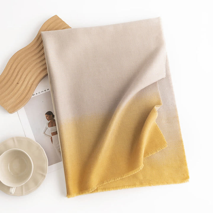 Women's Simple Versatile Gradient Solid Color Scarf - Yellow - image 7