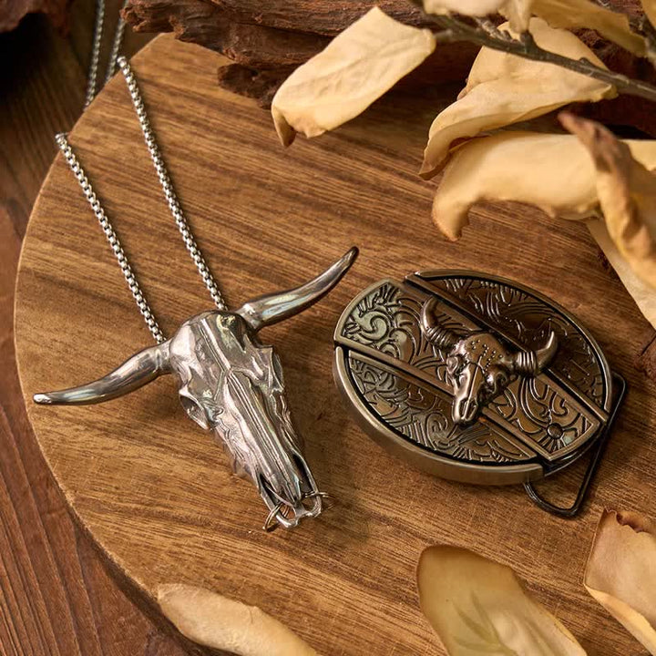 Western Gadget DIY Hidden Knife Buckle Longhorn Bull Pendant Bundle Set  - Bull - Without Belt - Not Included - image 32