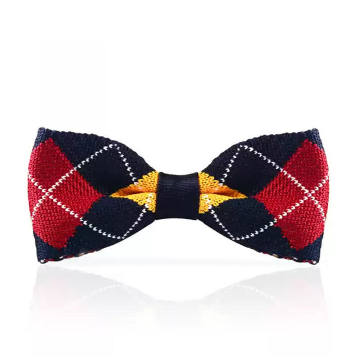 Men's Vintage Scottish Plaid Knitted Bow Tie - image 1