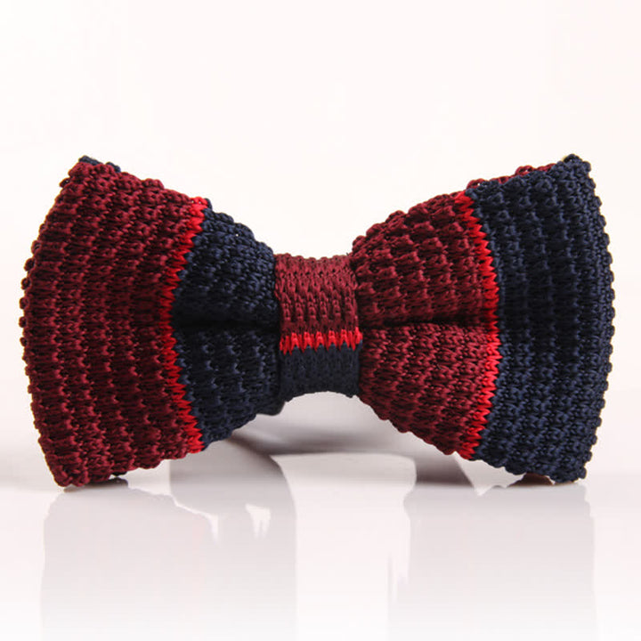 Men's Three Color Match Striped Knitted Bow Tie - Style #7 - image 6