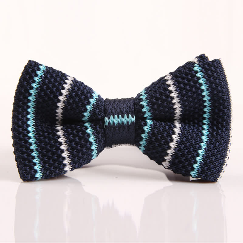Men's Three Color Match Striped Knitted Bow Tie - Style #8 - image 7