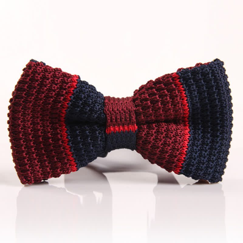 Men's Three Color Match Striped Knitted Bow Tie - Style #7 - image 6