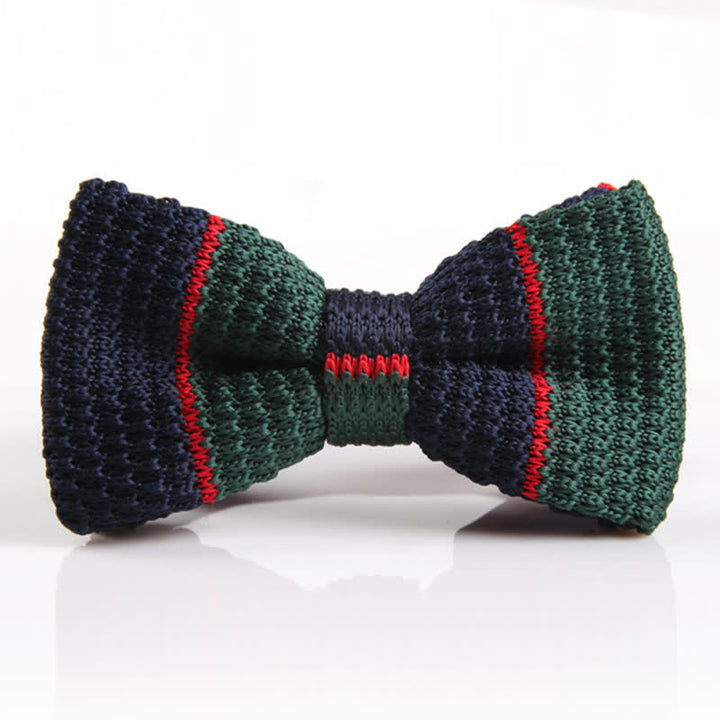 Men's Three Color Match Striped Knitted Bow Tie - Style #3 - image 2