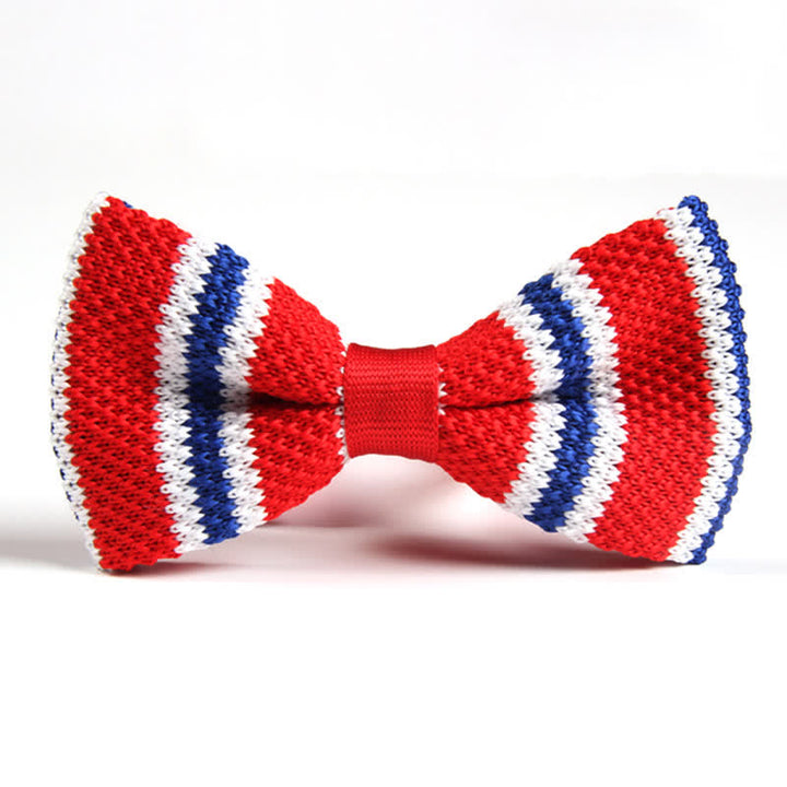 Men's Three Color Match Striped Knitted Bow Tie - Style #12 - image 11
