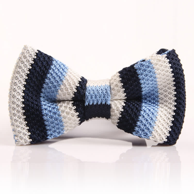 Men's Three Color Match Striped Knitted Bow Tie - Style #5 - image 4