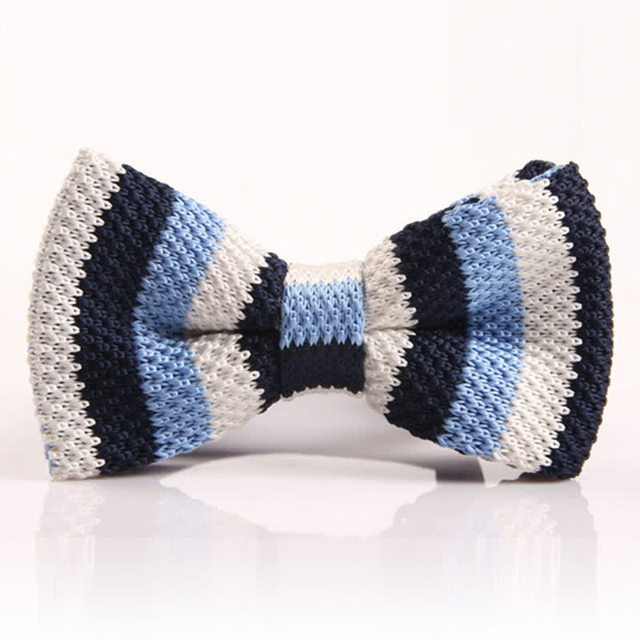 Men's Three Color Match Striped Knitted Bow Tie - Style #5 - image 4
