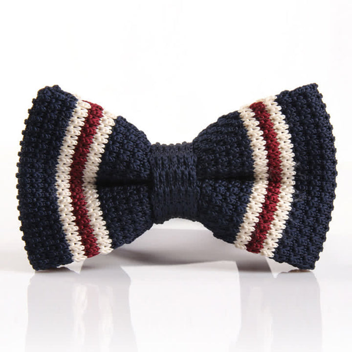 Men's Three Color Match Striped Knitted Bow Tie - Style #1 - image 0
