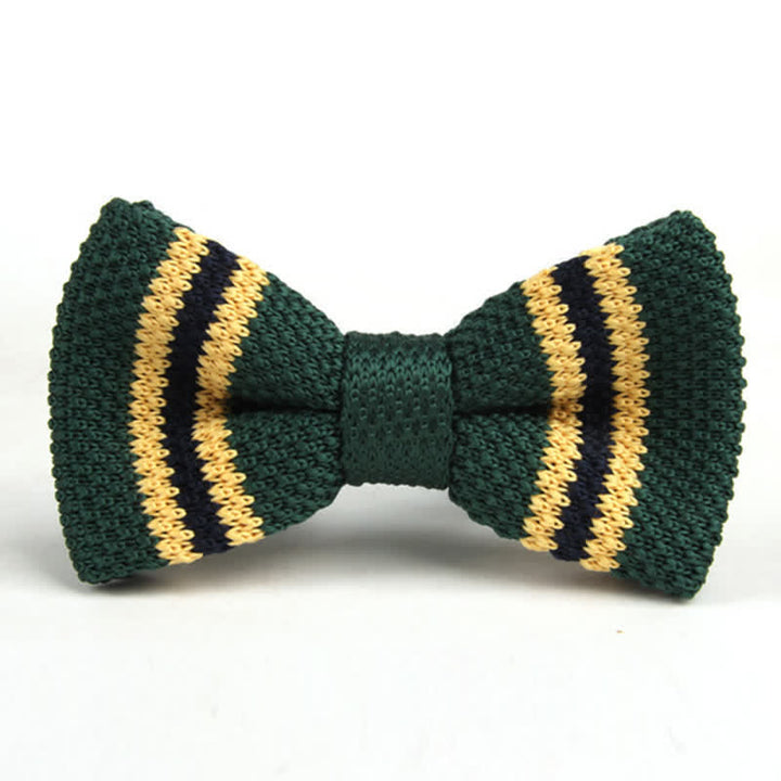 Men's Three Color Match Striped Knitted Bow Tie - Style #15 - image 14