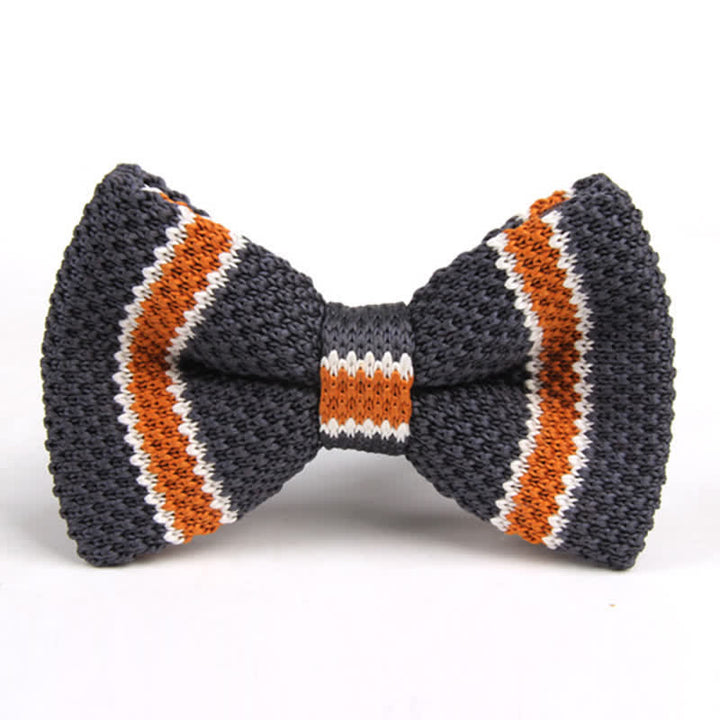 Men's Three Color Match Striped Knitted Bow Tie - Style #16 - image 15