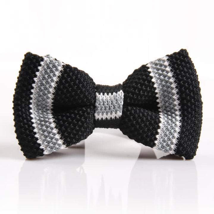 Men's Three Color Match Striped Knitted Bow Tie - Style #6 - image 5