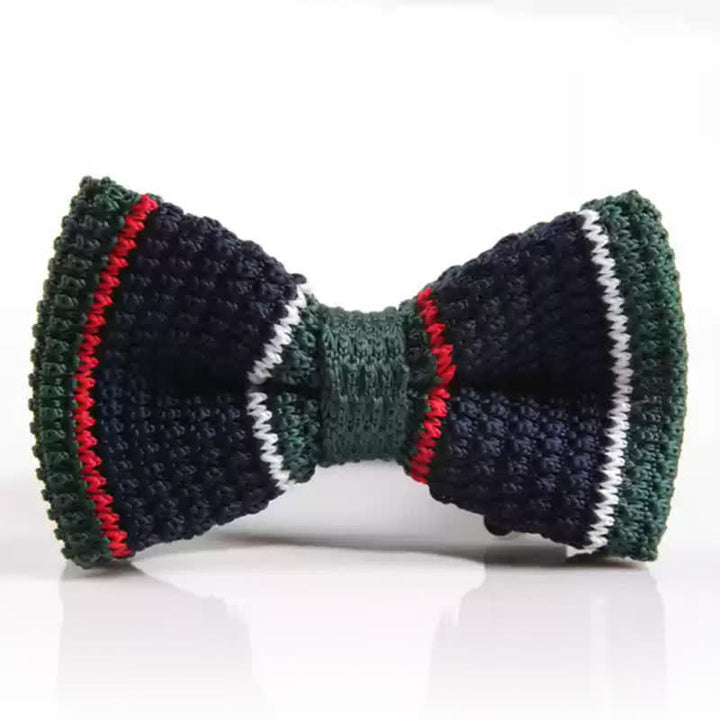 Men's Three Color Match Striped Knitted Bow Tie - Style #10 - image 9