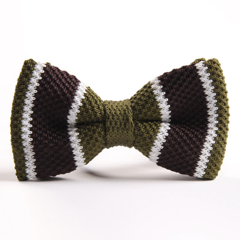 Men's Three Color Match Striped Knitted Bow Tie - Style #14 - image 13