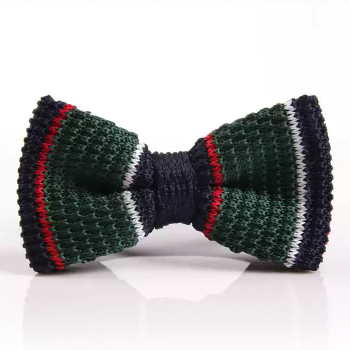 Men's Three Color Match Striped Knitted Bow Tie - Style #4 - image 3