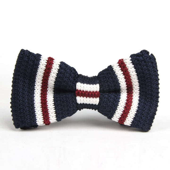 Men's Three Color Match Striped Knitted Bow Tie - Style #17 - image 16
