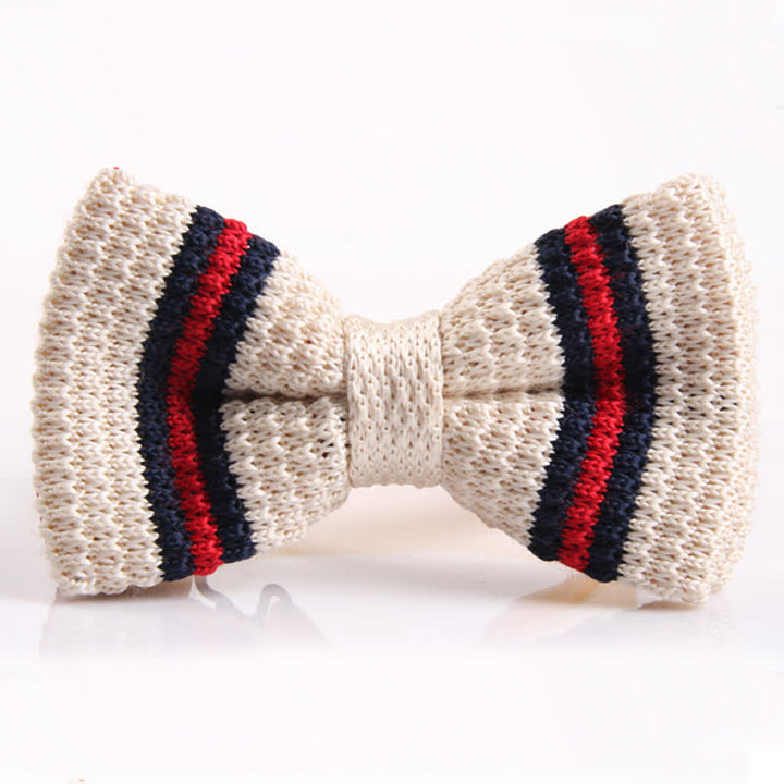 Men's Three Color Match Striped Knitted Bow Tie - Style #2 - image 1