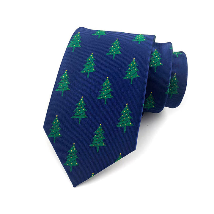 Men's Green Christmas Trees Festive Design Necktie - image 3