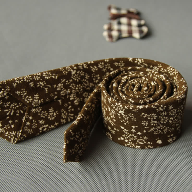 Men's Cute Fresh Floral Casual Cotton Necktie - image 4