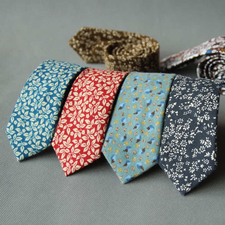 Men's Cute Fresh Floral Casual Cotton Necktie - image 0