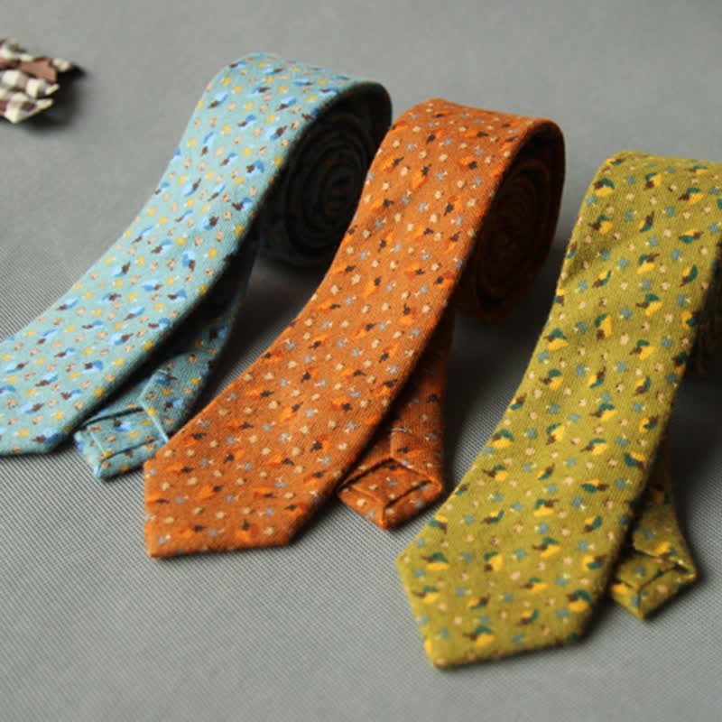 Men's Cute Fresh Floral Casual Cotton Necktie - image 5