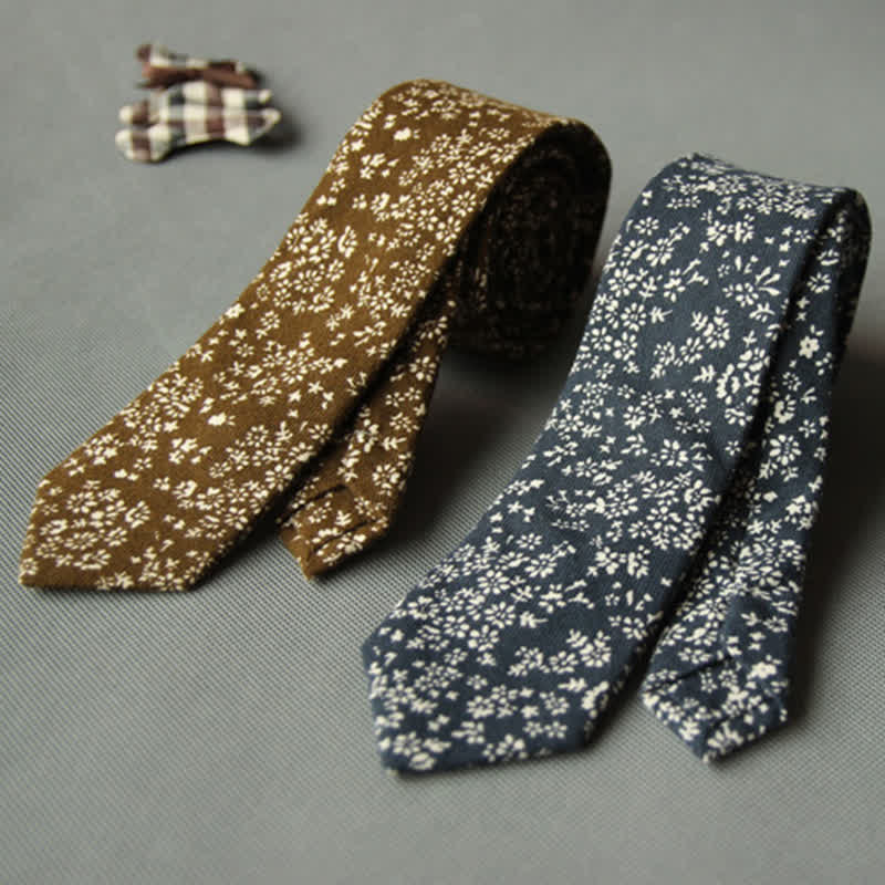 Men's Cute Fresh Floral Casual Cotton Necktie - image 1