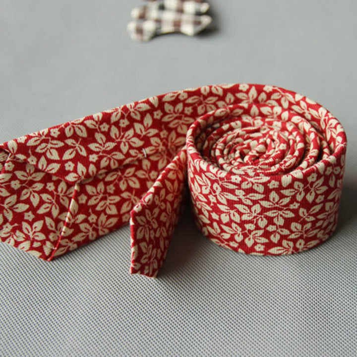 Men's Cute Fresh Floral Casual Cotton Necktie - image 17