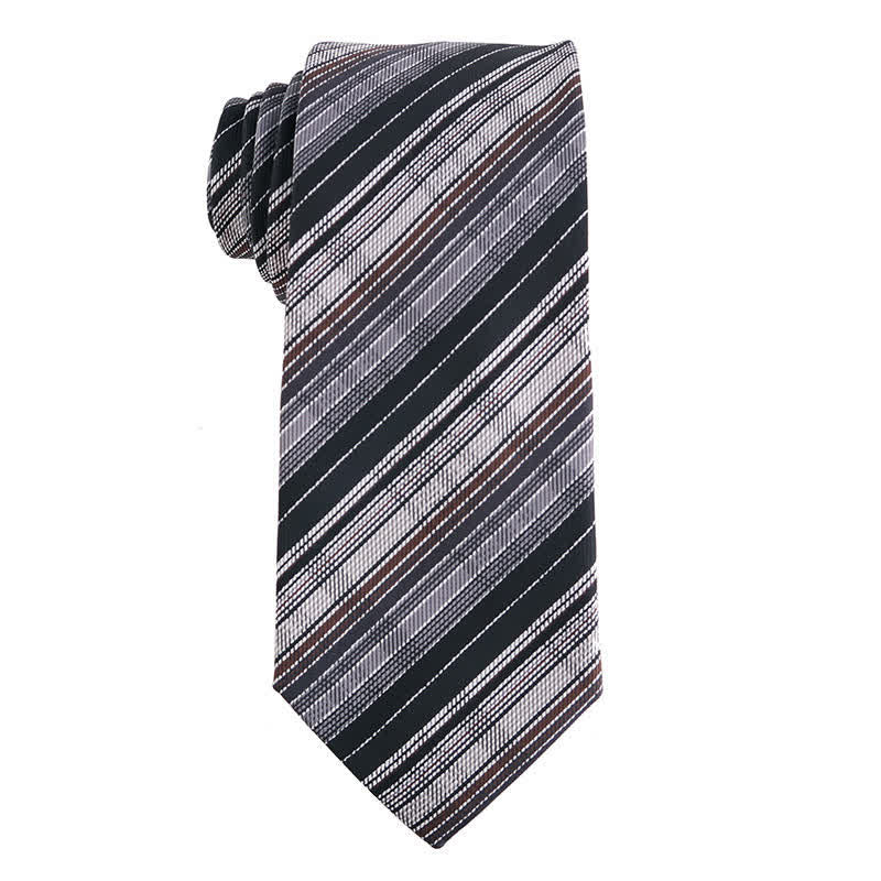 Men's Dark Gray Series Paisley Polka Dots Stripes Necktie - Style #1 - image 2