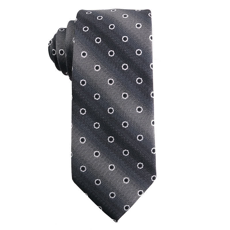 Men's Dark Gray Series Paisley Polka Dots Stripes Necktie - Style #8 - image 9