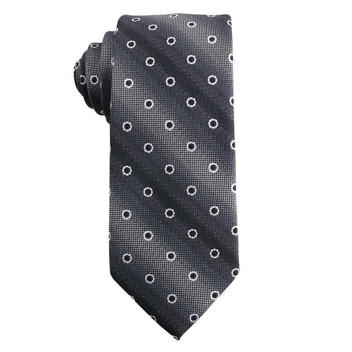 Men's Dark Gray Series Paisley Polka Dots Stripes Necktie - Style #8 - image 9
