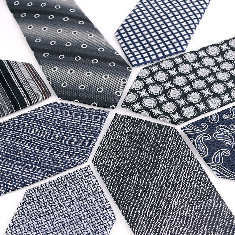 Men's Dark Gray Series Paisley Polka Dots Stripes Necktie - image 1