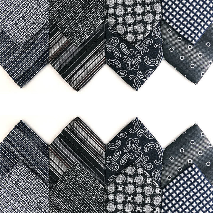 Men's Dark Gray Series Paisley Polka Dots Stripes Necktie - image 0