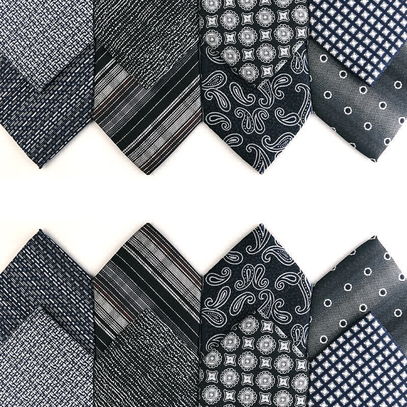 Men's Dark Gray Series Paisley Polka Dots Stripes Necktie - image 0