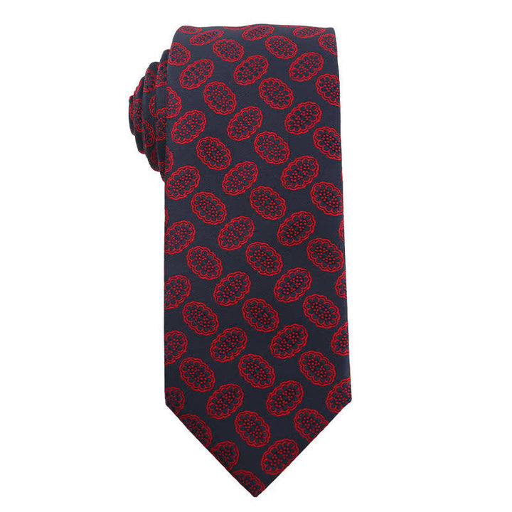 Men's Elegant Deep Wine Red Series Wedding Necktie - Style #4 - image 5
