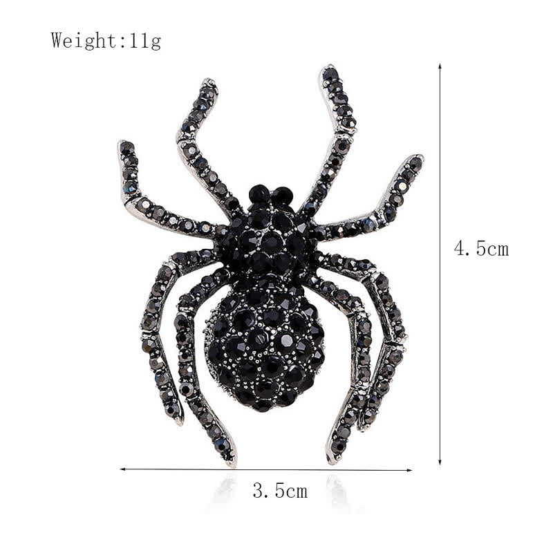 Unisex Vintage Fancy Spider Rhinestone Brooch - image 5