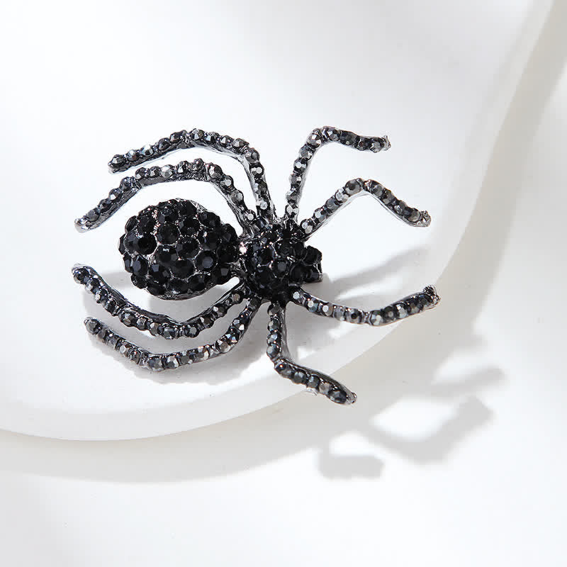 Unisex Vintage Fancy Spider Rhinestone Brooch - image 4