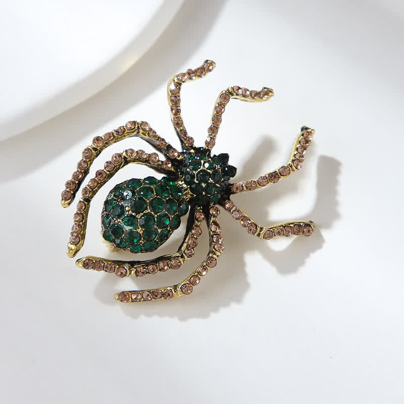 Unisex Vintage Fancy Spider Rhinestone Brooch - image 1
