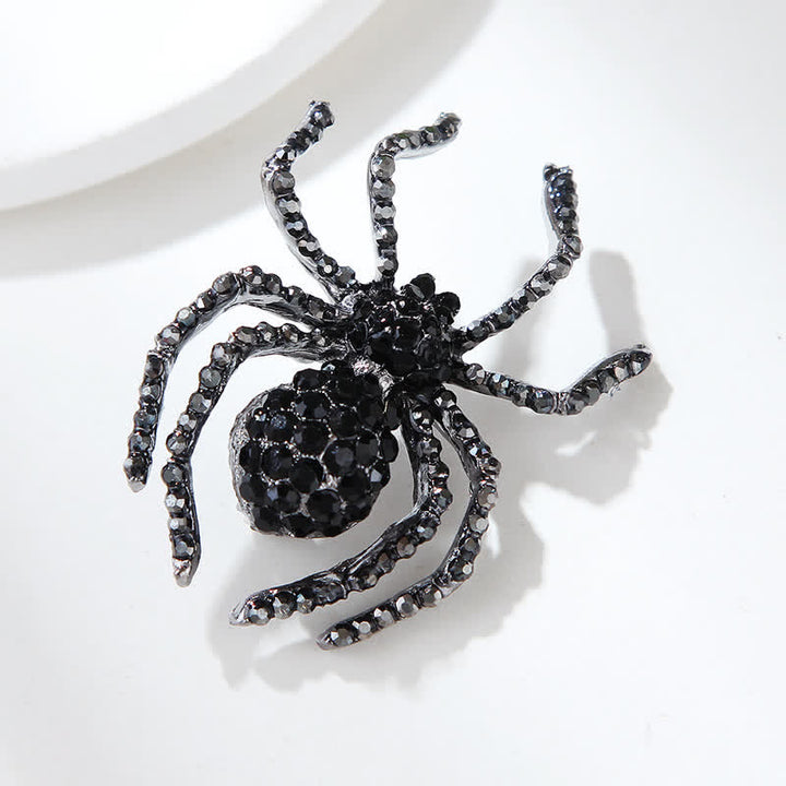 Unisex Vintage Fancy Spider Rhinestone Brooch - image 3