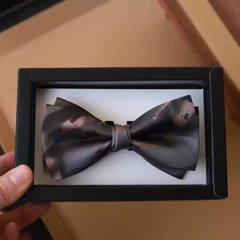 Men's Brown Gray Gradient Color Bow Tie - Style #1 - image 2