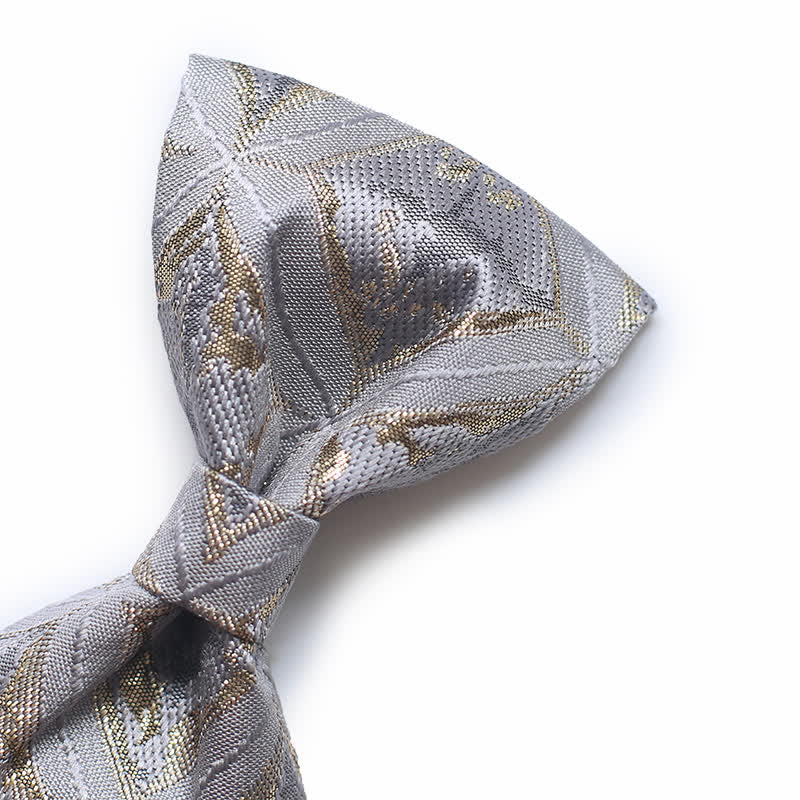 Men's Timeless Delicate Gold Jacquard Bow Tie - image 4