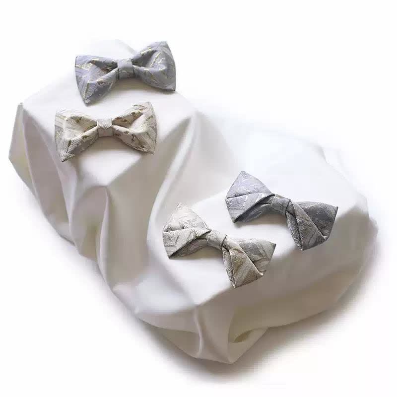 Men's Timeless Delicate Gold Jacquard Bow Tie - image 2