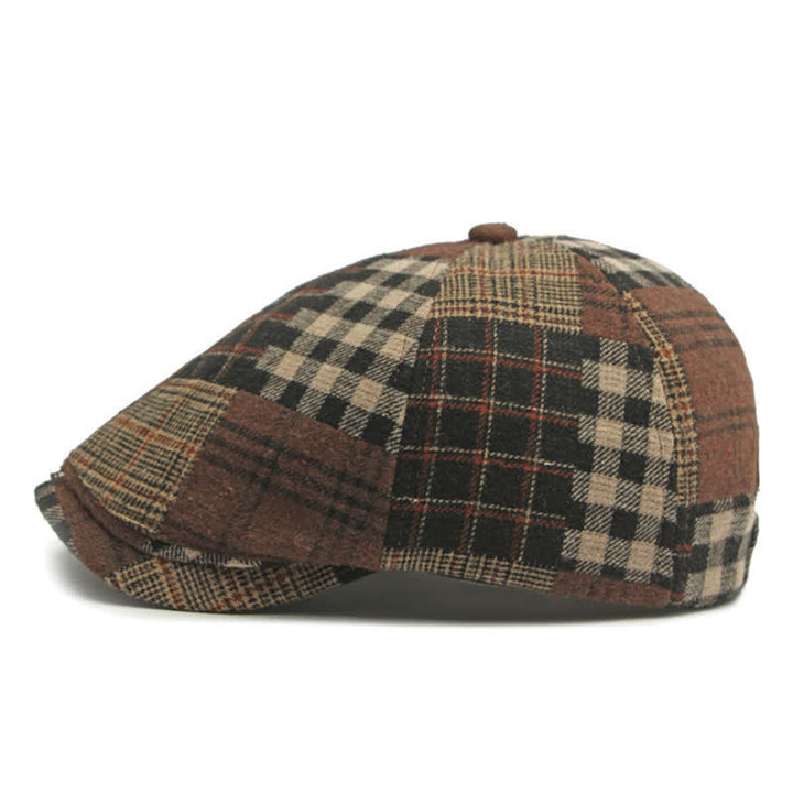 Different Classic Patchwork Plaid Newsboy Beret Hat - image 7