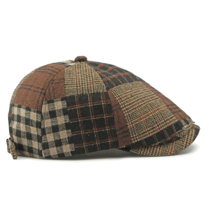 Different Classic Patchwork Plaid Newsboy Beret Hat - image 6